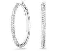 Dextera Kreolen, Pavé, Groß, Weiß, Rhodiniert OS