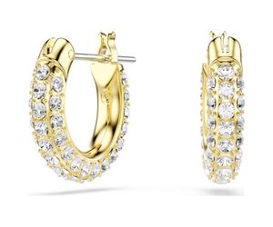 Dextera Kreolen, Pavé, Mini, Weiß, 18K Goldbeschichtet OS