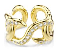 Dextera Offener Ring, Rundschliff, Weiß, 18K Goldbeschichtet 50