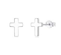 Deyanse 925 Sterling Silber Ohrstecker, Flach Kreuz Ohrstecker für Damen Mädchen, Hypoallergen Ohrringe Silber Stecker, Knorpel Schlafen Ohrringe Klein, Modische Ohrschmuck zu Geburtstag