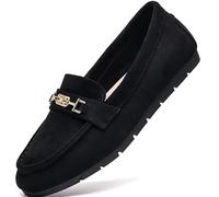 DeYashopin Damen Flache Schuhe Freizeitschuhe Slip On Arbeitsschuhe Komfort Walkingschuhe, Black Velvet, 42 EU