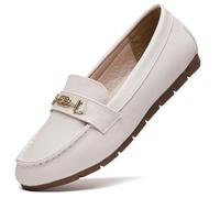 DeYashopin Damen Flats Schuhe Freizeitschuhe Slip On Arbeitsschuhe Komfort Walkingschuhe, Weiss/opulenter Garten, 40 EU