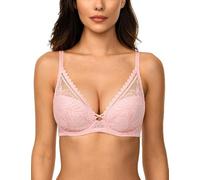 Deyllo Damen Spitzen Push up BH mit Bügel Sexy Dessous für Frau Elegant Lingerie Ungepolsterter Dekorativem Rücken BH