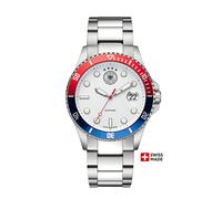 DFB - Metallband - Silber - rot blau - Weiß /42mm