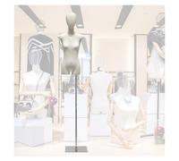 DFGHNBVC Schneiderpuppe Für Damen, Schneider-Torso Mit Abnehmbarem Kopf Und Höhenverstellbarem Metallfuß Zur Kleiderpräsentation Mit Ständer, Silber-A