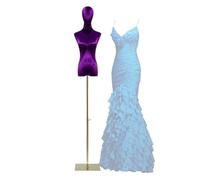 DFGHNBVC Schneiderpuppe Für Damen, Stehender Torso Mit Verstellbarem Ständer, 360° Drehbarer Kopf Für Die Kleiderpräsentation, Dm-Medium