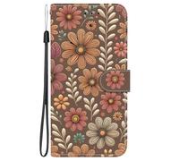 Dfjhure Für Motorola Moto E 2020 Hülle, Damen Klapphülle mit Bouquet Design - 2 Kartenfächer & Münzfach, Geldbörse Handyhülle mit Ständer