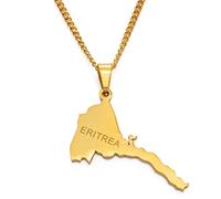 DFRIZ Halskette anhänger schmuck Eritrea Karte Anhänger Halsketten Kette Frauen Männer Karte von Eritrea Farbe Schmuck Afrikanische Halskette Äthiopien