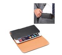 DFV mobile - Horizontale Gürteltasche aus glattem Kunstleder mit Clip für Bbk Vivo Y20T (2021) - Schwarz