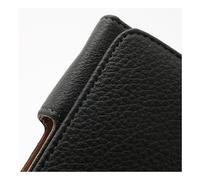 DFV mobile - Horizontale Gürteltasche aus strukturiertem Kunstleder mit Clip für Tecno Pova (2020) - Schwarz