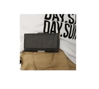 DFV mobile - Horizontale Gürteltasche aus strukturiertem Kunstleder mit Clip für Tinno At&T Calypso 2 (2022) - Schwarz