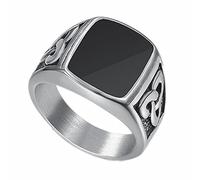 DFWY Edelstahl Triquetra Celtic Knot Ring Für Männer Frauen, Nordic Viking Pagan Amulett Irish Jewelry, Vintage Mode Punk Biker Ehering Siegelring (Size : 11)