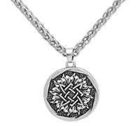DFWY Herren Slawische Svarog Amulett Anhänger Wikinger Halskette, Nordic Pirate Skandinavischen Hohlen Sonnenrad Totem, Mode Charme Mittelalter Heidnischen Schmuck (Size : 60CM)