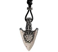 DFWY Viking Compass Valknut Pfeil Speerspitze Anhänger Halskette, Odins Speer Gungnir Vegivisir Edelstahl Amulett, Nordische Mythologie Schmuck Im Gotischen Stil Für Männer