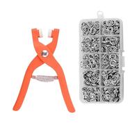 DFZHiuat Metall Druckknöpfe Ohne Nähen, 5 Krallen Metall Schnalle Werkzeug Set, Snap Button Fastener Kit für Stoff, Metall Druckknöpfe mit Verschluss Zange Werkzeug Kit für DIY Handwerk Set B-100pcs