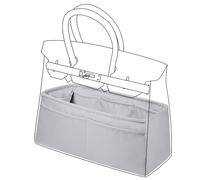 DGAZ Handtasche Tasche Organizer, Seide Innentasche für Birkin 20/25/30/35/40/45/50, Seidige Berührung Taschenorganizer Shaper Einsatz (Pearl Grey, BK45)