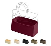 DGAZ Handtasche Tasche Organizer, Seide Innentasche für Birkin 20/25/30/35/40/45/50, Seidige Berührung Taschenorganizer Shaper Einsatz (Rouge h, BK40)