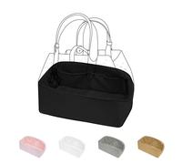 DGAZ Handtaschen Organizer aus Satin, Luxus Organizer-Einsatz für Toujour S/M/L, Leichte Innentasche zum Schutz des Innenfutters (Large, Noir)