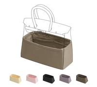 DGAZ Handtaschen Organizer Seide für Birkin 25/30/35/40 Taschen, Taschenorganizer Tasche in Tasche Organizer Innentaschen (Gris tourterelle, BK30)