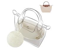 DGAZ Leichter Organizer für Longchamp Le Pliage M Kurzer Griff, Craie | Satin Innenfutter, Wasserabweisendes DuPont Papier, Reißverschlusstasche, Flaschenhalter, Passgenau