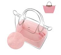 DGAZ Leichter Taschen Organizer für Longchamp Le Pliage, Seide & Dupont Papier, mit Reißverschlusstasche und Flaschenhalter, Innentasche Einsatz (Rosa, S Kurzer Griff)