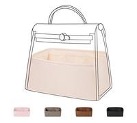 DGAZ Seide Handtaschen Innentaschen, Innen Organizer für Herbag 19/31/39/50 Tasche, Leicht Bag Organizer für Luxus Handtasche (Craie, Herbag 39)