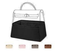 DGAZ Seide Handtaschen Innentaschen, Innen Organizer für Herbag 19/31/39/50 Tasche, Leicht Bag Organizer für Luxus Handtasche (Schwarz, Herbag 39)