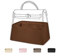 DGAZ Seide Handtaschen Innentaschen, Innen Organizer für Herbag 19/31/39/50 Tasche, Leicht Bag Organizer für Luxus Handtasche (Gold, Herbag 39)