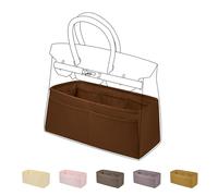 DGAZ Seide Handtaschen Organizer, Taschenorganizer Tasche in Tasche Organizer Innentaschen für Birkin 20/25/30/35/40/45/50 Taschen (Gold, BK30)