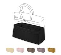 DGAZ Seide Handtaschen Organizer, Taschenorganizer Tasche in Tasche Organizer Innentaschen für Birkin 20/25/30/35/40/45/50 Taschen (Schwarz, BK35)