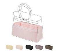DGAZ Seide Handtaschen Organizer, Taschenorganizer Tasche in Tasche Organizer Innentaschen für Birkin 20/25/30/35/40/45/50 Taschen (Rosa, BK35)