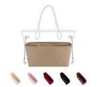 DGAZ Tasche Organizer Zubehör, Seide Handtasche Innentasche für Neverfull-BB/PM/MM/GM Taschen, Luxus Bag in Bag Insert für Damenhandtasche (Chai, Neverfull MM)