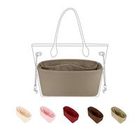 DGAZ Tasche Organizer Zubehör, Seide Handtasche Innentasche für Neverfull-BB/PM/MM/GM Taschen, Luxus Bag in Bag Insert für Damenhandtasche (Gris tourterelle, Neverfull BB)