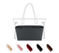 DGAZ Tasche Organizer Zubehör, Seide Handtasche Innentasche für Neverfull-BB/PM/MM/GM Taschen, Luxus Bag in Bag Insert für Damenhandtasche (Grismeyer, Neverfull MM)
