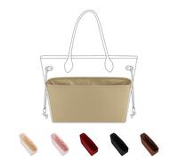 DGAZ Tasche Organizer Zubehör, Seide Handtasche Innentasche für Neverfull-BB/PM/MM/GM Taschen, Luxus Bag in Bag Insert für Damenhandtasche (Trench, Neverfull MM)