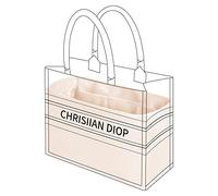 DGAZ Taschen Organizer Einsatz, Seide Taschenorganizer für Dior Book Tote Mini/S/M/L Tasche, Seidige Berührung Bag in Bag Organizer (Craie, Medium)