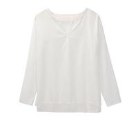 DGZTWLL Henley-Shirt für Herren, 3/4-Ärmel, Leinen-Mischgewebe, lässiger V-Ausschnitt, aufrollbare Ärmel, leichtes, atmungsaktives Material für Alltag und Strand, weiß, 3XL