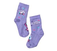 DH-Konzept 1 Paar Socken * STERNENSCHWEIF * für Kinder | Lila Strümpfe für Einhorn Mädchen | Unicorn Kinderstrümpfe Regenbogen Einhörner Mitgebsel Geschenk, Bekleidungsgröße: 28/29