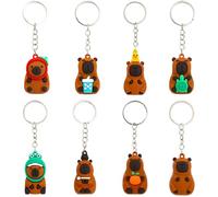 DHDHCPZZ 8 Stück Capybara Schlüsselanhänger, Capybara Anhänger, Capybara Sachen, Capybara Merch Capybara Kuscheltier Klein Geeignet Für Delfin Liebhaber, Rucksack Dekoration