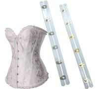 DHER 2er Set Korsettknöpfe, 6 Knöpfe Korsett Metallknöpfe, 30cm mit Haken und Ösenknöpfen für Korsetts, Shapewear Kleider (6 Schnalle)