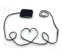 DHER Elastisches Band für Hochzeiten 5 m Knopfloch, elastische Kordel, Damenkragen, Stretch-Schnalle, Spitzen-Stretch-Knopfloch-Ornament, Hochzeits-Stretch-Knopfloch, Nähornament Stretchband (Schwarz)