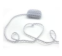 DHER Elastisches Band für Hochzeiten 5 m Knopfloch, elastische Kordel, Damenkragen, Stretch-Schnalle, Spitzen-Stretch-Knopfloch-Ornament, Hochzeits-Stretch-Knopfloch, Nähornament Stretchband (Weiß)