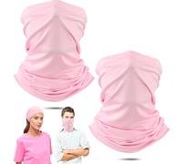 DHFUCNKO Multifunktionstuch Schlauchschal Halstuch Fahrrad Sturmhaube Pink | Multifunktionstuch Radsport Loop Halswärmer Rosa Schlauchschal Neckwarmer Herren Damen Halstuch für Radsport Ski Motorrad 2St