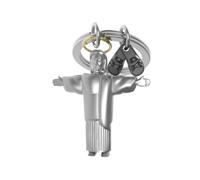 Dhink METALMORPHOSE MTM10E Schlüsselanhänger mit Helium-Ballon, goldfarben, Buchstabe E, mit silberfarbenem Ballon-Charm, chrom, Einheitsgröße, Modern