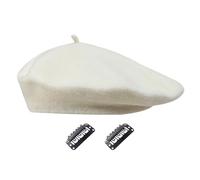 DHSBGWSX 1 Baskenmütze, 2 Clips, Damenbaskenmütze, Bowler-Barett, Vielseitiger Malerhut, Künstlerhut, Französischer Hut, Weiche Baskenmütze