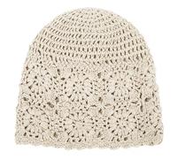 DHSBGWSX 1 Stück Gestrickte Baumwollmütze, Sommer-Lose Beanie, Dünne Baumwollmütze, Häkelmütze, Damen-Zehenkappe, Geeignet Für Verschiedene Kopfformen Und Gesichtsformen (Beige)