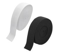 DHSBGWSX 2 stück Gummibandbreite, Gummiband zum Nähen, weißes elastisches Gummiband, schwarzes Bastelgummiband, elastisches und haltbares Häkelband