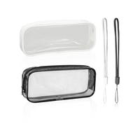 DHSBGWSX 2 Stück Transparente Federmäppchen, 2 Schlüsselbänder, wasserdichte Schreibwarentasche, Kleine Kosmetiktasche, Multifunktionale Aufbewahrungstasche, Studentenbedarf Und Werkzeuge