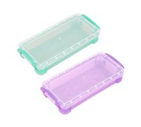 DHSBGWSX 2 Stück Transparentes Stapelbares Federmäppchen, Aquarellstiftetui, Multifunktionale Aufbewahrungsbox, Sichtbares Großes Federmäppchen