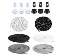 DHSBGWSX 4 Stück Kordelzüge, 1 Stück Nadeleinfädler, elastische Hosenkordelzüge, Jacken- und Hutkordeln, Hosenbund, Kunststoff-Kopfbund, geeignet für Sporthosen